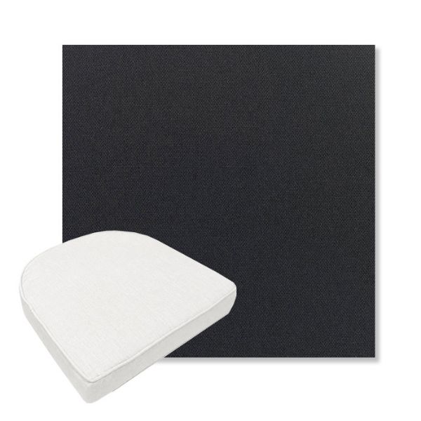 Picture of Canvas Raven Black | Boxed Contoured Outdoor Dining Chair Seat Cushions - Sunbrella© Fabric