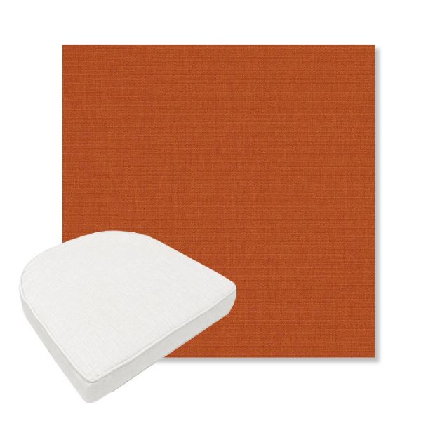 Picture of Canvas Rust | Boxed Contoured Outdoor Dining Chair Seat Cushions - Sunbrella© Fabric