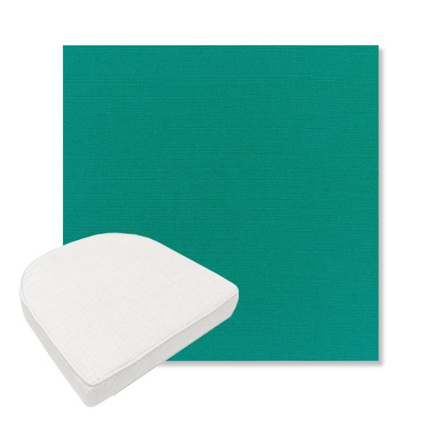 Picture of Canvas Teal | Boxed Contoured Outdoor Dining Chair Seat Cushions - Sunbrella© Fabric