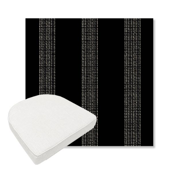 Picture of Caper Onyx | Boxed Contoured Outdoor Dining Chair Seat Cushions - Sunbrella© Fabric