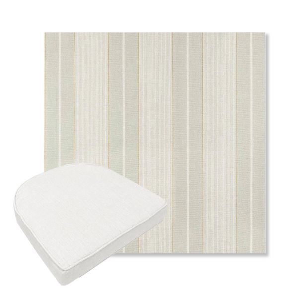 Picture of Carlo Celery | Boxed Contoured Outdoor Dining Chair Seat Cushions - Sunbrella© Fabric
