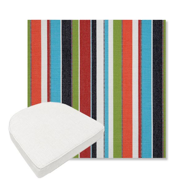 Picture of Carousel Confetti | Boxed Contoured Outdoor Dining Chair Seat Cushions - Sunbrella© Fabric