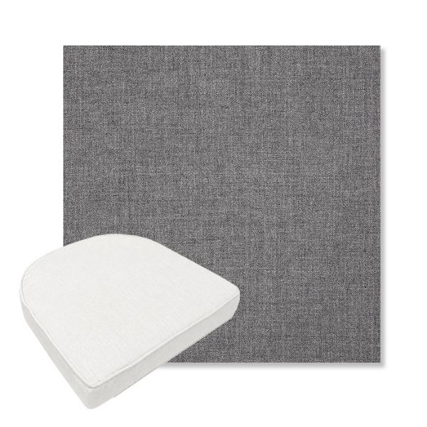 Picture of Cast Slate | Boxed Contoured Outdoor Dining Chair Seat Cushions - Sunbrella© Fabric