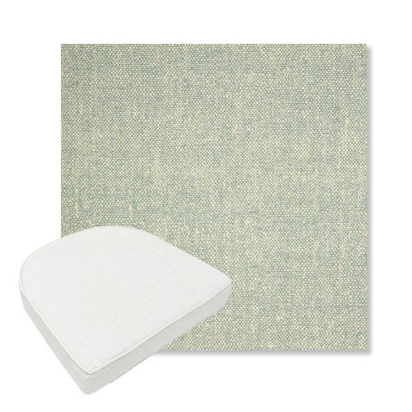 Picture of Chartres Mist | Boxed Contoured Outdoor Dining Chair Seat Cushions - Sunbrella© Fabric