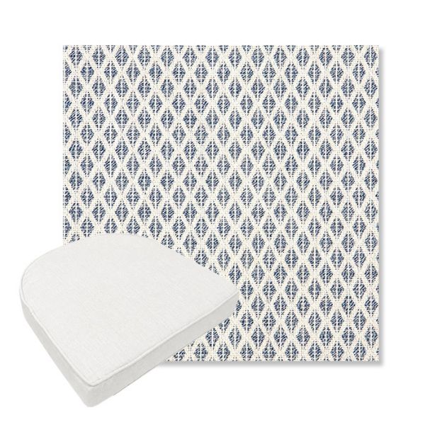 Picture of Detail Denim | Boxed Contoured Outdoor Dining Chair Seat Cushions - Sunbrella© Fabric