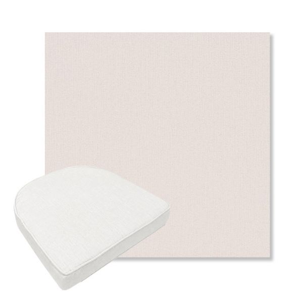 Picture of Dither Snow | Boxed Contoured Outdoor Dining Chair Seat Cushions - Sunbrella© Fabric