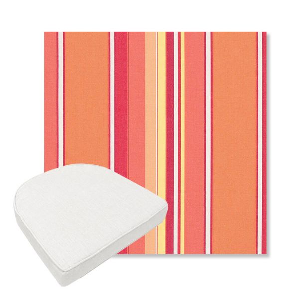 Picture of Dolce Mango | Boxed Contoured Outdoor Dining Chair Seat Cushions - Sunbrella© Fabric