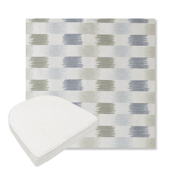 Picture of Dream Mist | Boxed Contoured Outdoor Dining Chair Seat Cushions - Sunbrella© Fabric