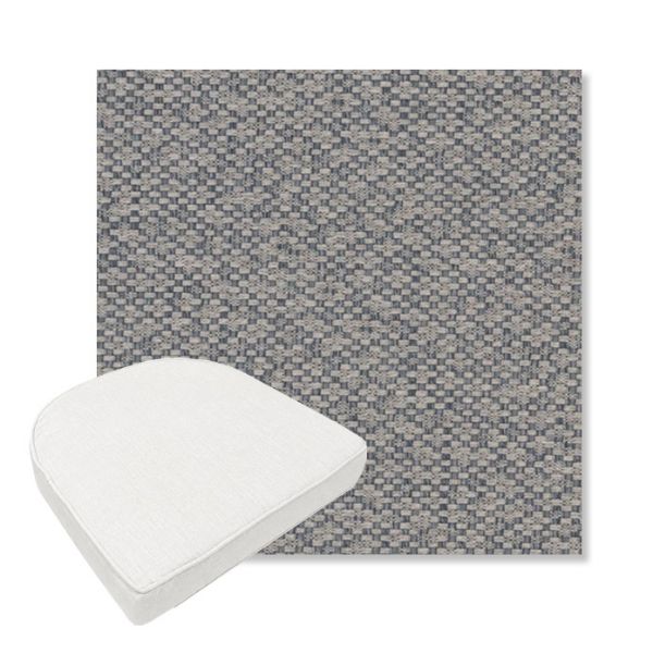 Picture of Dumont Slate | Boxed Contoured Outdoor Dining Chair Seat Cushions - Sunbrella© Fabric