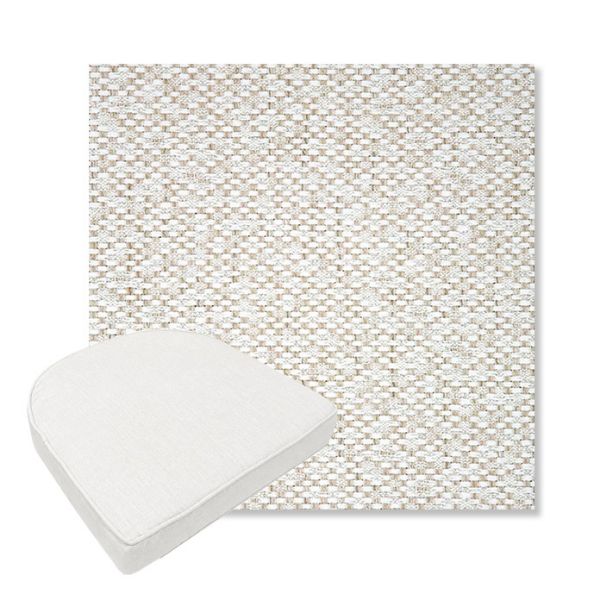 Picture of Dumont Stucco | Boxed Contoured Outdoor Dining Chair Seat Cushions - Sunbrella© Fabric