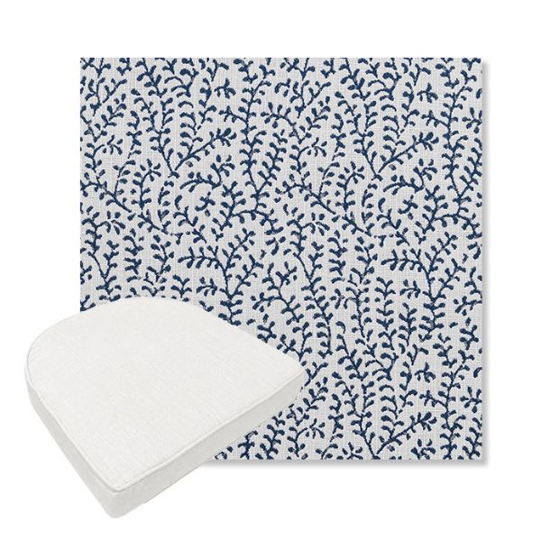Picture of Eberly Peacock | Boxed Contoured Outdoor Dining Chair Seat Cushions - Sunbrella© Fabric