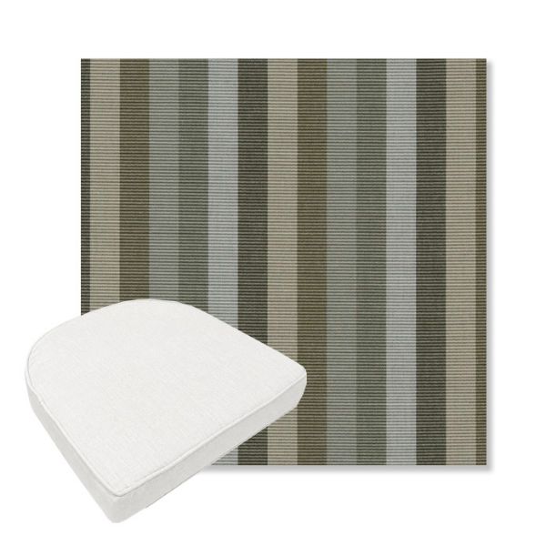 Picture of Entice Moss | Boxed Contoured Outdoor Dining Chair Seat Cushions - Sunbrella© Fabric