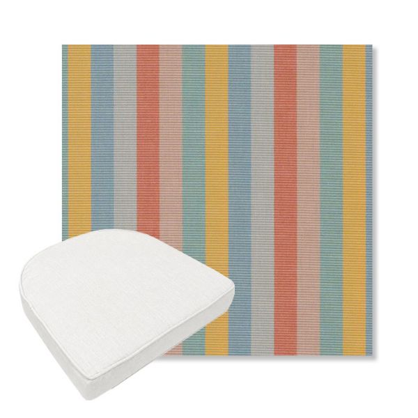Picture of Entice Sunrise | Boxed Contoured Outdoor Dining Chair Seat Cushions - Sunbrella© Fabric