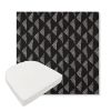 Picture of Etched Angles Char | Boxed Contoured Outdoor Dining Chair Seat Cushions - Sunbrella© Fabric