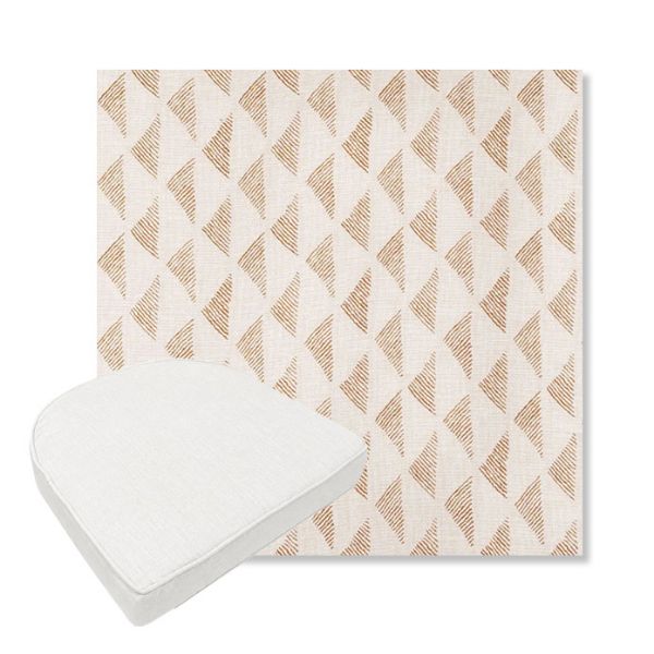 Picture of Etched Angles Congnac | Boxed Contoured Outdoor Dining Chair Seat Cushions - Sunbrella© Fabric