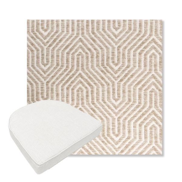 Picture of Etna Dune | Boxed Contoured Outdoor Dining Chair Seat Cushions - Sunbrella© Fabric