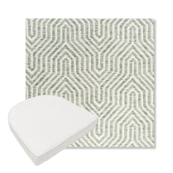 Picture of Etna Juniper | Boxed Contoured Outdoor Dining Chair Seat Cushions - Sunbrella© Fabric