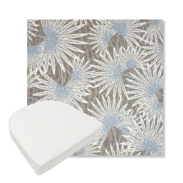 Picture of Etta Vapor | Boxed Contoured Outdoor Dining Chair Seat Cushions - Sunbrella© Fabric