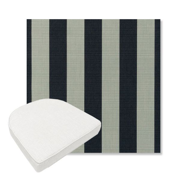 Picture of Expressive Mist | Boxed Contoured Outdoor Dining Chair Seat Cushions - Sunbrella© Fabric