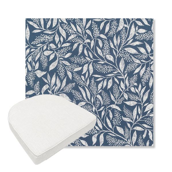 Picture of Exquisite Indigo | Boxed Contoured Outdoor Dining Chair Seat Cushions - Sunbrella© Fabric