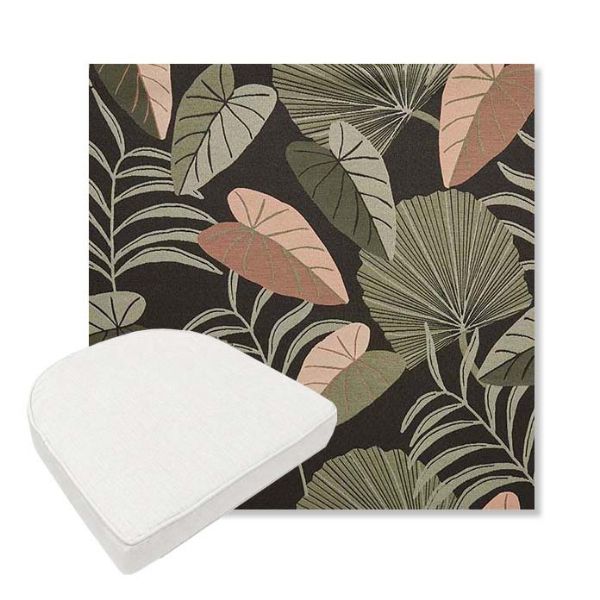 Picture of Fernie Midnight Garden | Boxed Contoured Outdoor Dining Chair Seat Cushions - Sunbrella© Fabric