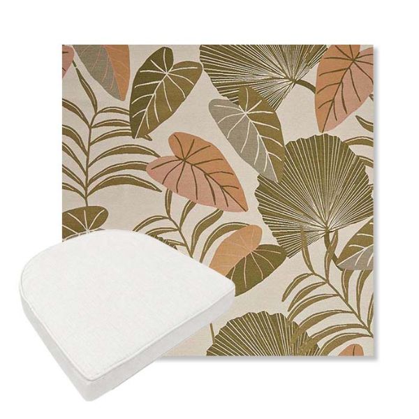 Picture of Fernie Mimosa | Boxed Contoured Outdoor Dining Chair Seat Cushions - Sunbrella© Fabric