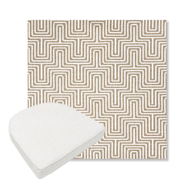 Picture of Figure Mineral | Boxed Contoured Outdoor Dining Chair Seat Cushions - Sunbrella© Fabric