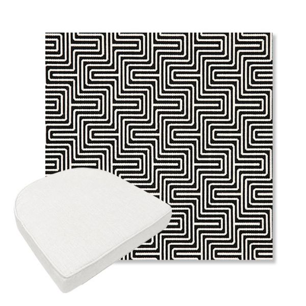 Picture of Figure Onyx | Boxed Contoured Outdoor Dining Chair Seat Cushions - Sunbrella© Fabric