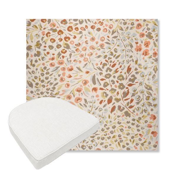 Picture of Flora Sunset | Boxed Contoured Outdoor Dining Chair Seat Cushions - Sunbrella© Fabric