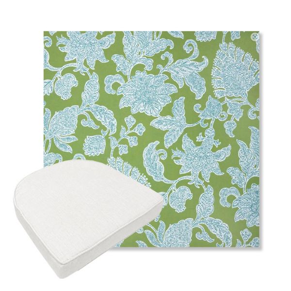 Picture of Floral Song Spring | Boxed Contoured Outdoor Dining Chair Seat Cushions - Sunbrella© Fabric