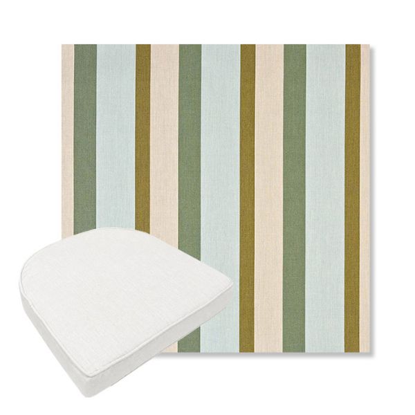 Picture of Gateway Aloe | Boxed Contoured Outdoor Dining Chair Seat Cushions - Sunbrella© Fabric