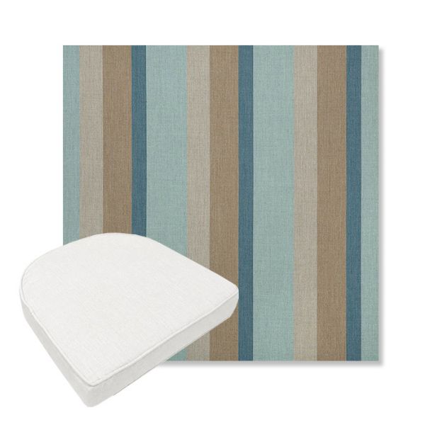 Picture of Gateway Mist | Boxed Contoured Outdoor Dining Chair Seat Cushions - Sunbrella© Fabric
