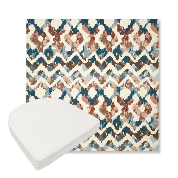 Picture of Inga Boho | Boxed Contoured Outdoor Dining Chair Seat Cushions - Sunbrella© Fabric