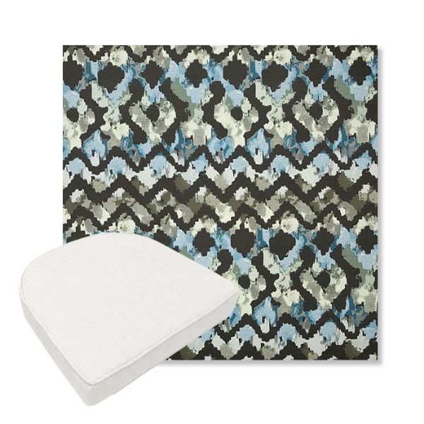 Picture of Inga Green Tea | Boxed Contoured Outdoor Dining Chair Seat Cushions - Sunbrella© Fabric