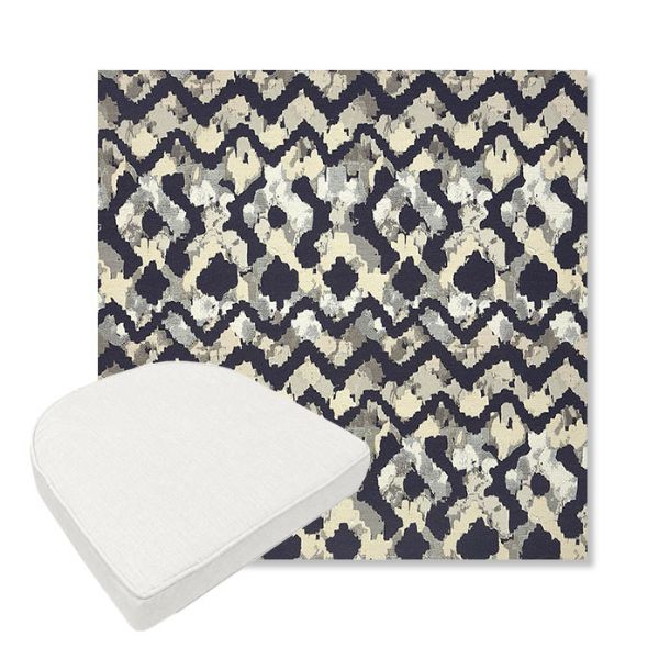 Picture of Inga Midnight | Boxed Contoured Outdoor Dining Chair Seat Cushions - Sunbrella© Fabric