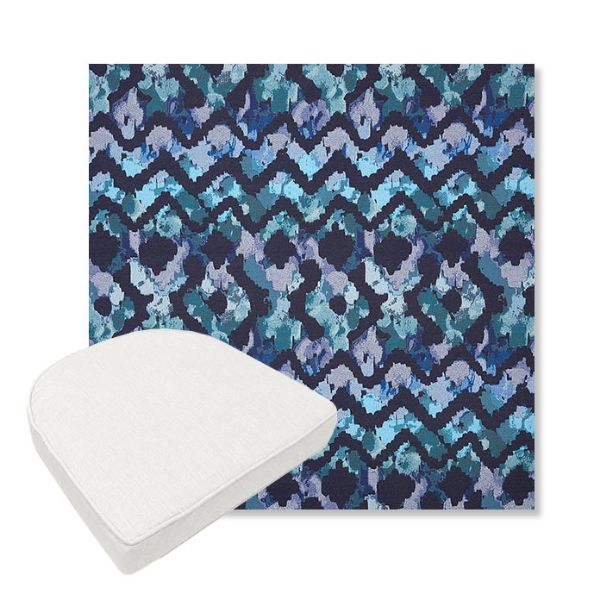 Picture of Inga Waterscape | Boxed Contoured Outdoor Dining Chair Seat Cushions - Sunbrella© Fabric