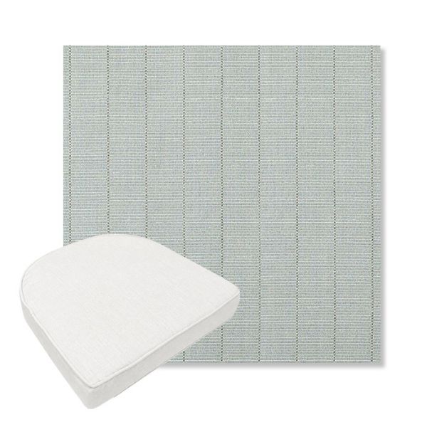 Picture of Kaia Mist | Boxed Contoured Outdoor Dining Chair Seat Cushions - Sunbrella© Fabric