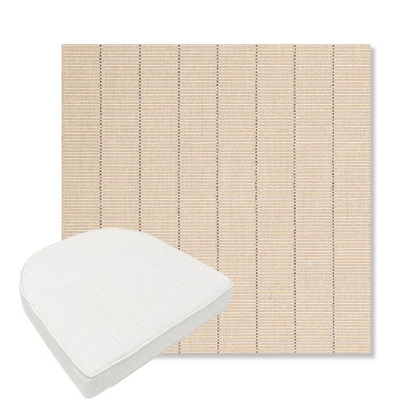 Picture of Kaia Wheat | Boxed Contoured Outdoor Dining Chair Seat Cushions - Sunbrella© Fabric