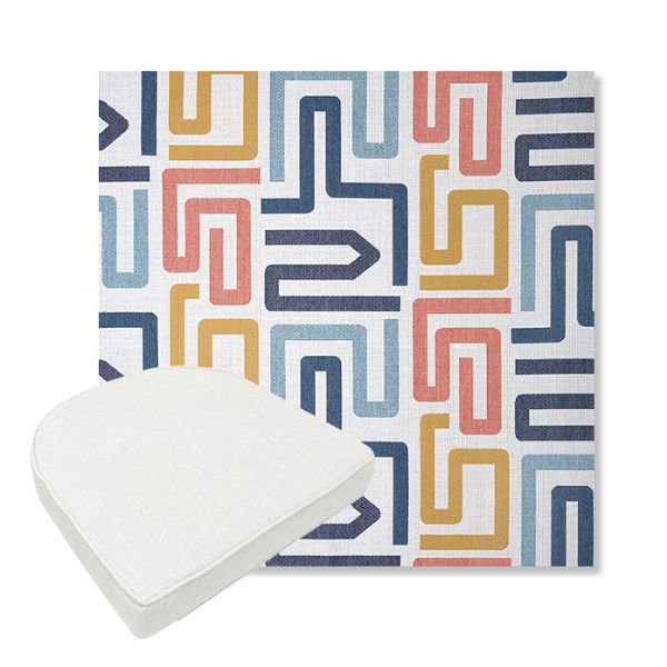 Picture of Labyrinth Fiesta | Boxed Contoured Outdoor Dining Chair Seat Cushions - Sunbrella© Fabric