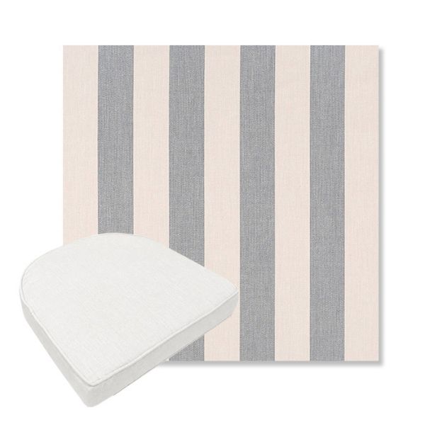 Picture of Leisure Denim | Boxed Contoured Outdoor Dining Chair Seat Cushions - Sunbrella© Fabric