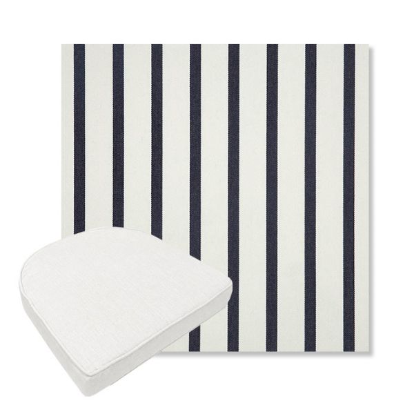 Picture of Lido Indigo | Boxed Contoured Outdoor Dining Chair Seat Cushions - Sunbrella© Fabric