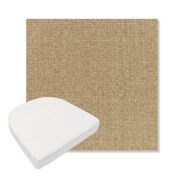Picture of Linen Sesame | Boxed Contoured Outdoor Dining Chair Seat Cushions - Sunbrella© Fabric