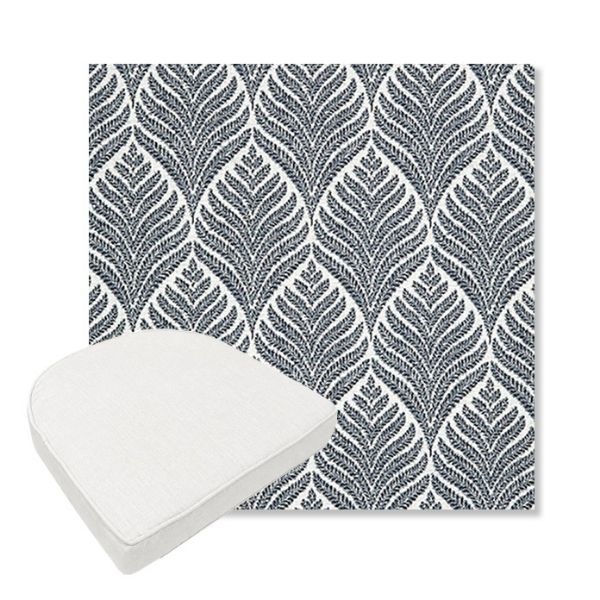 Picture of Linnaeus Indigo | Boxed Contoured Outdoor Dining Chair Seat Cushions - Sunbrella© Fabric