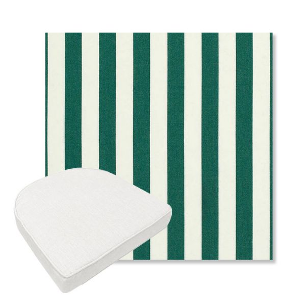 Picture of Mason Forest Green | Boxed Contoured Outdoor Dining Chair Seat Cushions - Sunbrella© Fabric
