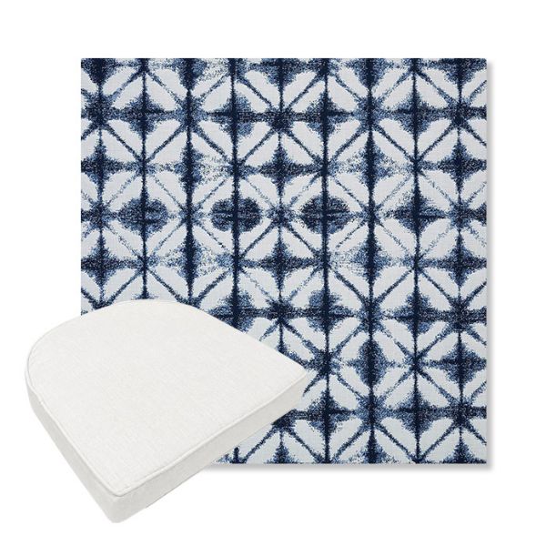 Picture of Midori Indigo | Boxed Contoured Outdoor Dining Chair Seat Cushions - Sunbrella© Fabric