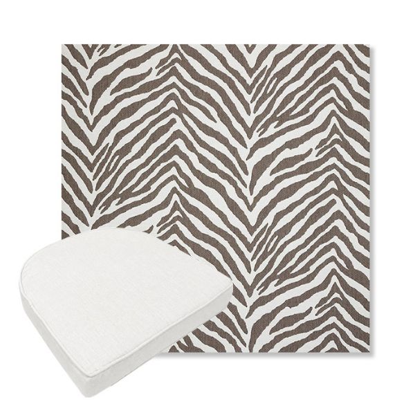 Picture of Namibia Grey | Boxed Contoured Outdoor Dining Chair Seat Cushions - Sunbrella© Fabric