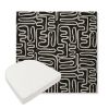 Picture of Nema Newsprint | Boxed Contoured Outdoor Dining Chair Seat Cushions - Sunbrella© Fabric