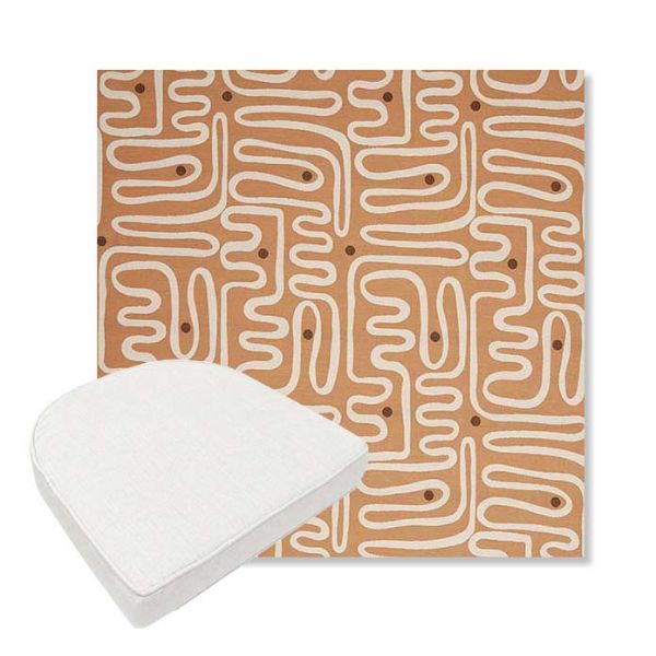 Picture of Nema Peachwood | Boxed Contoured Outdoor Dining Chair Seat Cushions - Sunbrella© Fabric