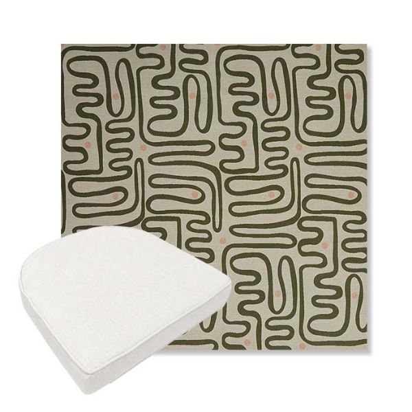 Picture of Nema Sagebrush | Boxed Contoured Outdoor Dining Chair Seat Cushions - Sunbrella© Fabric