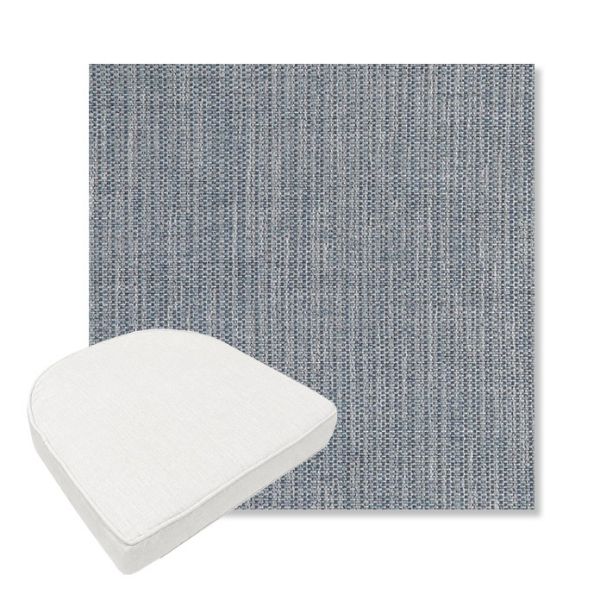 Picture of Nova Denim | Boxed Contoured Outdoor Dining Chair Seat Cushions - Sunbrella© Fabric